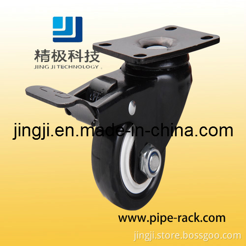 PU Swivel Top Plate Caster Wheel with Brake (QBB)